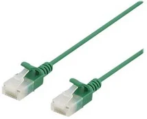 DELTACO U/UTP Cat6a patch cable, slim, 3,5mm diameter, 0,5m, žalias