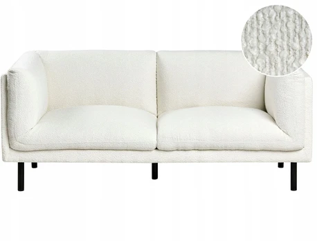 Beliani Dvivietė sofa VORGOD, balta boucle