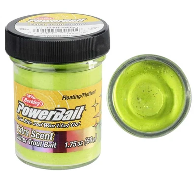 Pasta upėtakiams Berkley Powerbait Glitter 50g - Cheese Chartreuse
