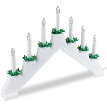 Christmas candlestick with LED lighting. 30 cm. 7 LED