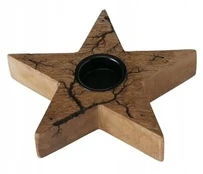 Žvakidė žvaigždė medinė 19 cm