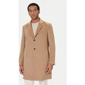 BOSS Vilnonis paltas Hyde 50549187 Smėlio Slim Fit