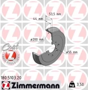 Stabdžių būgnas ZIMMERMANN 180.5103.20 kaina