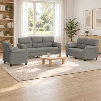 Sofa Sofos komplektas 3 vnt. Šviesiai pilka Aksomas
