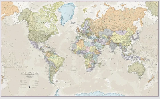 Maps International Classic pasaulio žemėlapis