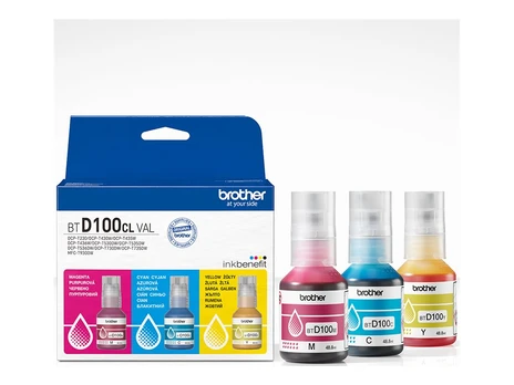 Brother BTD100CLVAL 3 Bottles Value Pack, C/M/Y