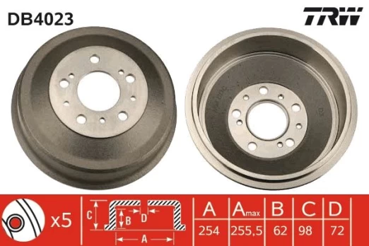 TRW DB4023 Brake drum