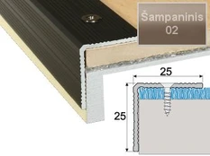 Profilis Effector A40 laiptams | sidabrinis 270 cm 25x25 mm