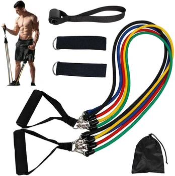Exercise bands set of 5 resistance bands expander