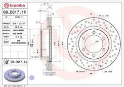 Stabdžių diskas BREMBO 09.D617.1X kaina
