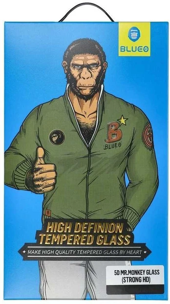 Blueo 5D Mr. Monkey Glass - Apple iPhone 14 Plus juodas (Strong HD)