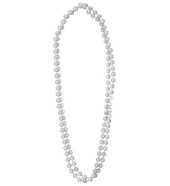 SET OF 2 SILVER BEADED NECKLACES40 cm