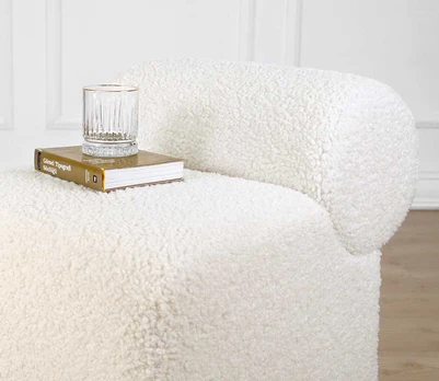 Pouffe Monlik Kürk - Baltas