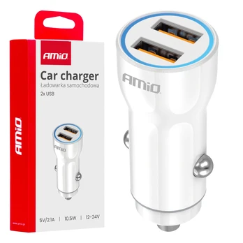 Automobilinis įkroviklis 2x USB-A AMIO-03879