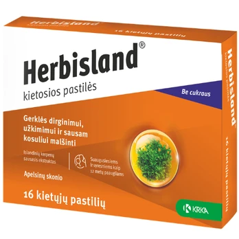 Gerklės dirginimui, užkimimui HERBISLAND, 16 pastilių