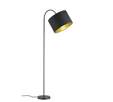 Trio-Lighting Hostel curve E27 matt black/gold stāvlampa