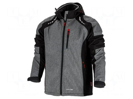 Softshell jacket | Size: M | grey-black | with a hood | 300g/m2