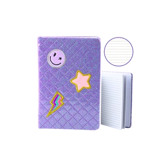 Lean Lined Notebook Glitter Patches Violetinė B6 80 Sheets