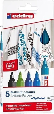 Edding Fabric markeriai 5 šaunios spalvos EDDING
