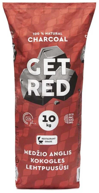 Get Red Medžio anglys GET Raudonas 10KG
