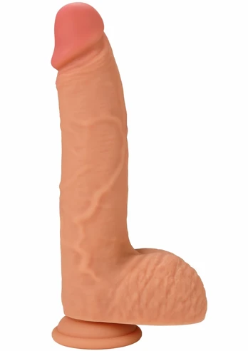 Realistiškas dildo skystu silikonu 23 cm