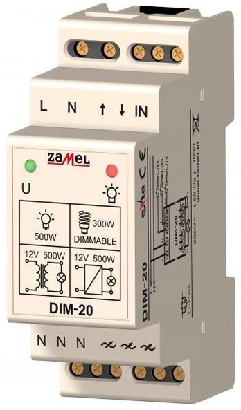 Zamel Šviesos reguliatorius 230V 40-500W DIM-20