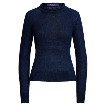 Megztinis moterims, Mėlyna, LONG SLEEVE-PULLOVER