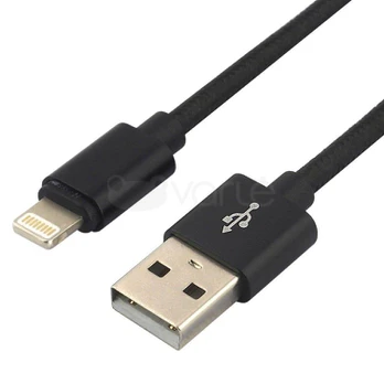 everActive kabelis USB Lightning 1m - Juodas, pintas, greitas įkrovimas, 2,4A - CBB-1IB