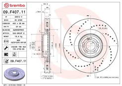 Stabdžių diskas BREMBO 09.F407.11 kaina