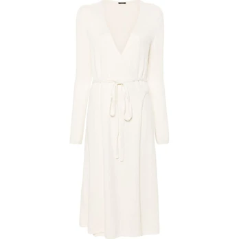 Midi suknelė moterims, Balta, Dress linen blend