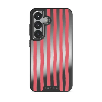 Pomegranate - Samsung Galaxy S25 Case, Elite Mirror Dark (Magnetic) / Silver