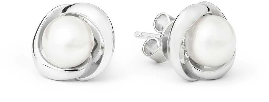 Sidabriniai auskarai su perlais Brasco 39637