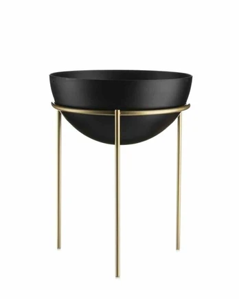 Gėlių stovas su juodu indu vazonui Loft, 20 cm