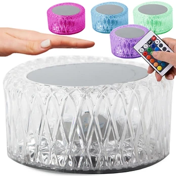 Verk Group Crystal table lamp led rgb usb remote control