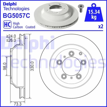 Stabdžių diskas DELPHI BG5057C
