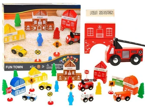 Medinės kaladėlės Fun Town