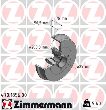 Stabdžių būgnas ZIMMERMANN 470.1856.00