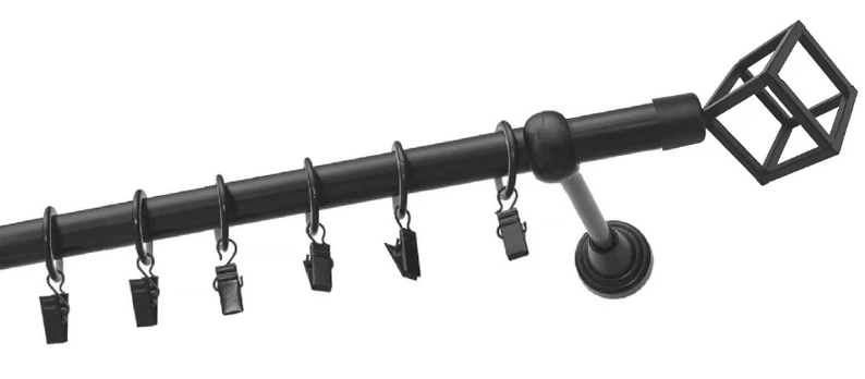 Karnizas Olimp Cube, 180 cm, Ø 19 mm, juoda