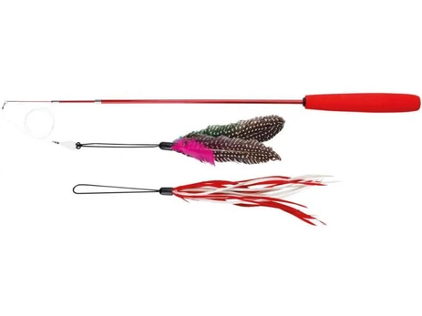 Žaislas ant pagaliuko katėms Trixie TX-45763, raudonas, 40 cm