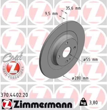 Stabdžių diskas ZIMMERMANN 370.4402.20