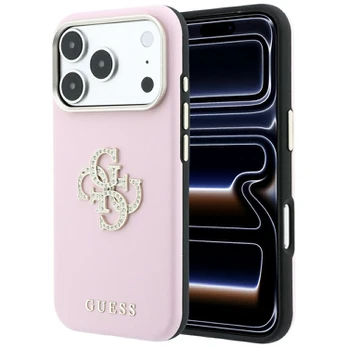 Dėklas Guess Smooth & Big Strass Logo do iPhone 18 Pro Max / 17 Pro Max rožinė