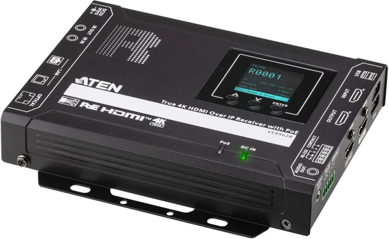 Aten True 4K HDMI over IP Receiver with PoE, USB Peripheral