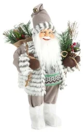 Figūrėlė, "Kalėdų senelis", 12 cm, balta/sidabro