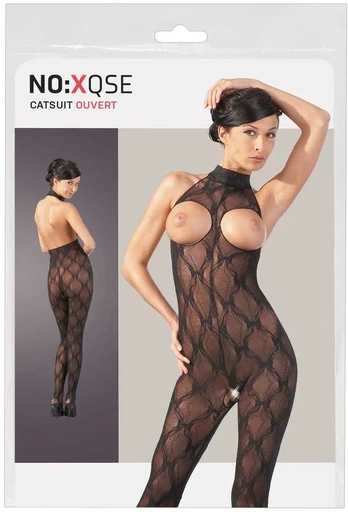 NO:XQSE Catsuit open bust S-L kūno kojinė