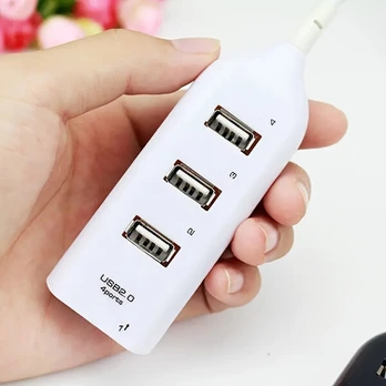 Greitasis 4-jų USB Skirstytuvas su Micro USB, Baltas