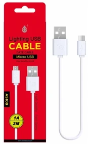 MTK OnePlus Micro USB kabelis – 3 metrų – Balta