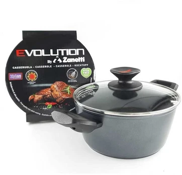 Puodas su dangčiu Evolution Zanetti Ø20cm tamsiai pilkas