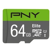 PNY Elite 64 GB MicroSDXC Klasės 10 kaina