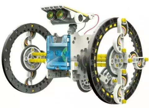 Saulės energija varomas robotas-konstruktorius