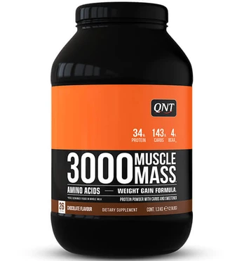 QNT 3000 Muscle Mass Gainer, Strawberry, 1300 g